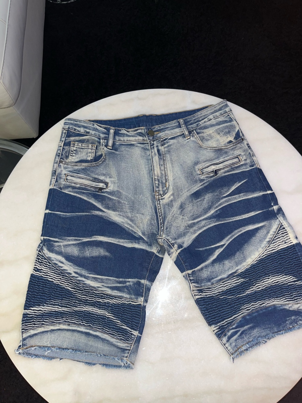 Men’s Blue White Denim Shorts Size 36w